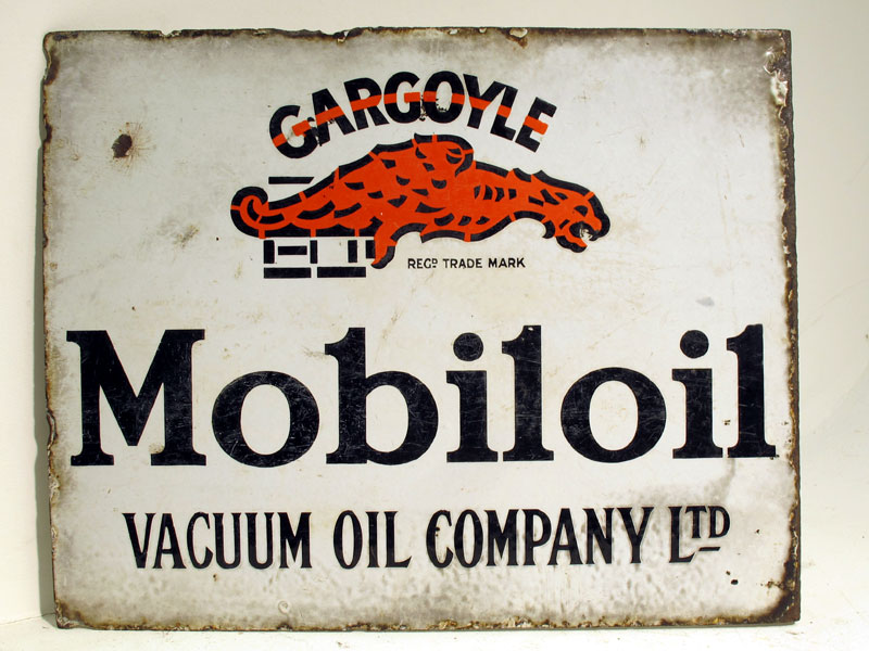 Lot 72 - A Double-sided Mobil Oil Gargoyle Enamel Advertising Sign