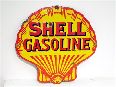 Lot 124 - A Shell 'Gasoline' Enamel Advertising Sign