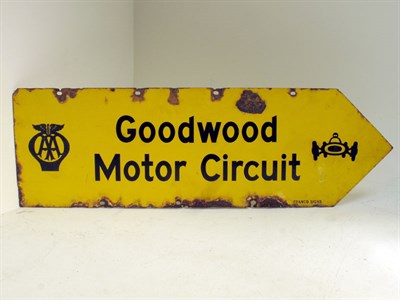 Lot 123 - A 'Goodwood Motor Circuit' Enamel AA Road Sign