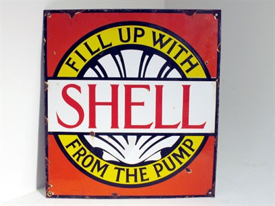 Lot 121 - A Rare Shell 'From the Pump' Enamel Advertising Sign