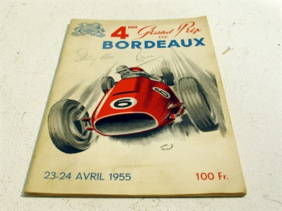 Lot 144 - A Rare Signed Programme for the 1955 Bordeaux Grand Prix