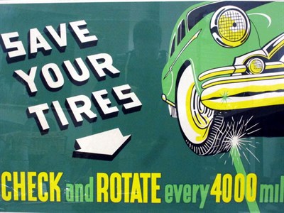 Lot 156 - A pair of Original 'PS Tyres' Garage Advertising Posters