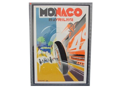 Lot 159 - A Reproduction Monaco GP Advertising Poster for 1931