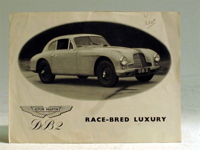 Lot 208 - A Sales Brochure for he Aston Martin DB2