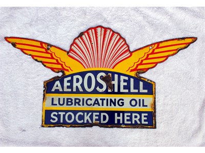 Lot 122 - An 'Aeroshell Lubricating Oils' Enamel Sign