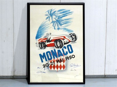 Lot 229 - An Advertising Poster Showing the 1950 Monaco Grand Prix