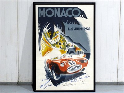 Lot 230 - An Advertising Poster Showing the 1952 Monaco Grand Prix