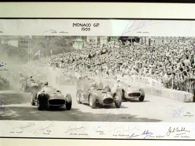 Lot 287 - Signed 1955 Monaco Grand Prix Artwork