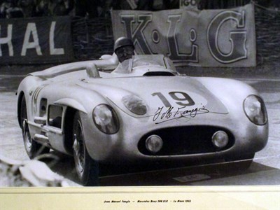 Lot 296 - A Fangio/Mercedes 300SLR Artwork (Signed)