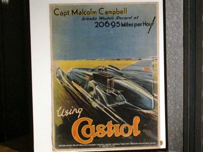 Lot 298 - A Rare Original Castrol 'Malcolm Campbell' Poster