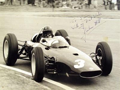 Lot 299 - A Large Format Photograph Depicting Graham Hill (Signed)