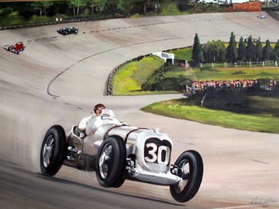 Lot 300 - 'Napier Railton at Brooklands' Original Artwork