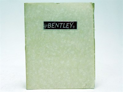 Lot 245 - An Original Sales Brochure for the 'Derby' Bentley 4¼ Litre Silent Sports Car