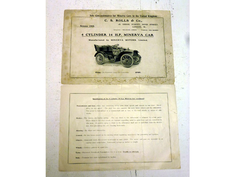 Lot 254 - C.S. Rolls & Co., Brook St., Bond St., London - Minerva Sales Flyer