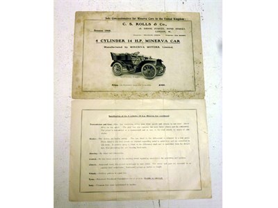 Lot 254 - C.S. Rolls & Co., Brook St., Bond St., London - Minerva Sales Flyer