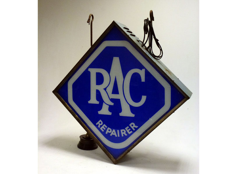 Lot 36 - An Original R.A.C. Repairer Illuminated Lightbox**