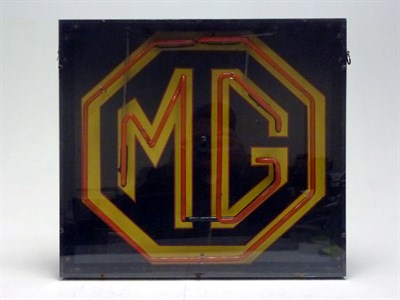 Lot 261 - A 1930s MG Illuminated Neon Sign