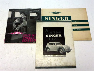 Lot 287 - Three Singer Sales Brochures