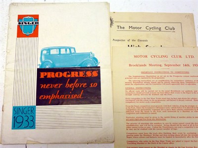 Lot 290 - Singer Ephemera