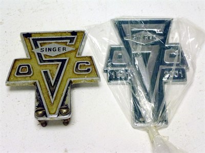 Lot 306 - A Singer Owner's Club (SOC) Car Badge