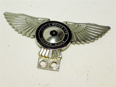 Lot 332 - An RRMC (Rolls-Royce Motor Club) Car Badge