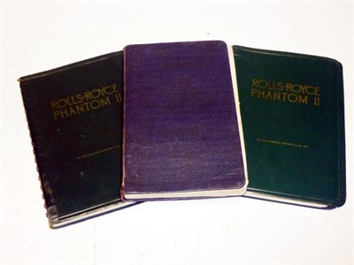 Lot 344 - Three Rolls-Royce 40/50HP Phantom II Handbooks