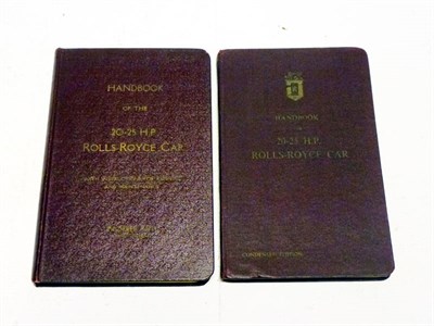 Lot 348 - Rolls-Royce 20/25HP Instruction Books