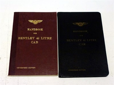 Lot 350 - Two Bentley 4.25 Litre Instruction Books