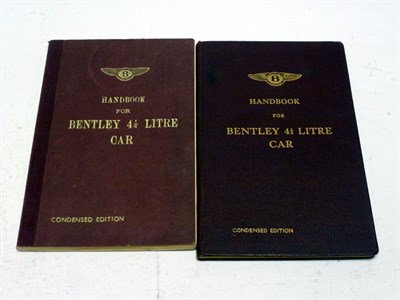 Lot 351 - Two Bentley 4.25 Litre Instruction Books