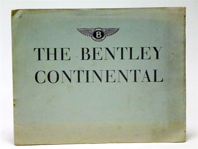 Lot 311 - 'The Bentley Continental' Sales Brochure