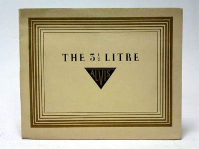 Lot 315 - A Deluxe Sales Brochure for the 3 1/2 litre Alvis