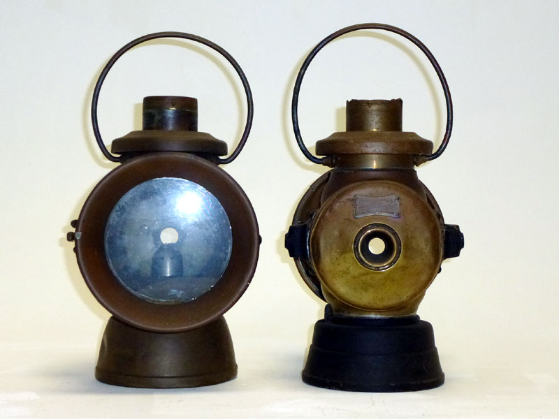 Lot 9 - A Large Pair of Lucas 'King of the Road' Side Lamps