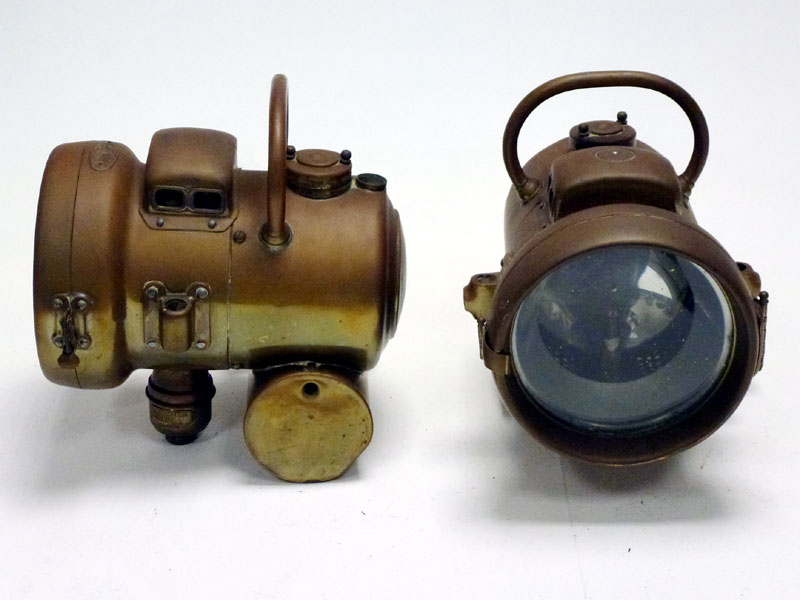 Lot 13 - A Pair of 'Powell & Hanmer' Brass Headlamps