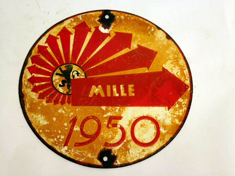 Lot 60 - 1950 Mille Miglia Enamel Sign