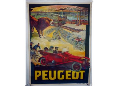 Lot 37 - An Extremely Rare Peugeot 'Factory' Advertising Poster, 1907