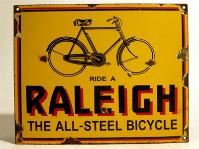 Lot 43 - Raleigh Cycles Enamel Sign