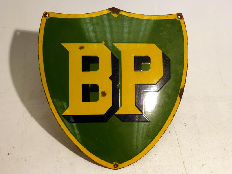 Lot 45 - 'BP' British Petroleum Shield Enamel Sign