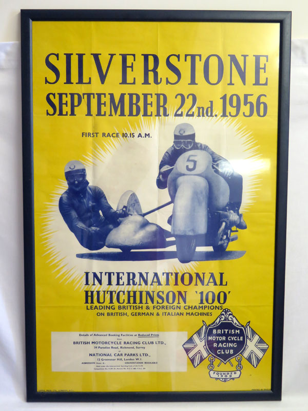 Lot 1 - 1956 Silverstone International Hutchinson 100 Poster