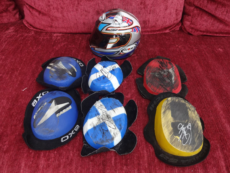Lot 9 Signed Knee Sliders