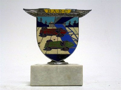 Lot 224 - A BARC Brooklands Members' Enamel Car Badge, by Spencer of London, 1920s