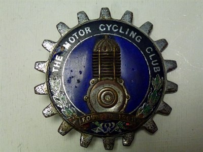 Lot 243 - An Early 'The Motorcycling Club' Car Badge