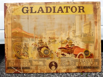 Lot 304 - An Original Gladiator Cycles and Motorcars Advertising Poster, c1908**