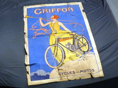 Lot 313 - An Original Griffon Motorcycles Poster, c1910