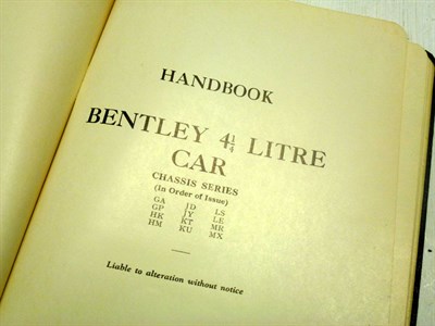 Lot 386 - Bentley 4.25 Litre Handbook