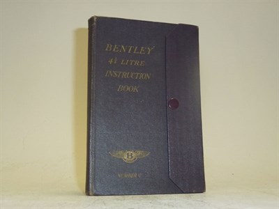 Lot 388 - Bentley 4.25 Litre Instruction Book