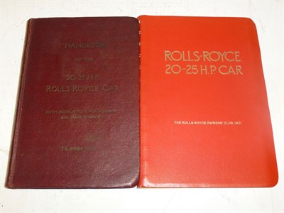 Lot 390 - Rolls-Royce 20-25HP Handbook