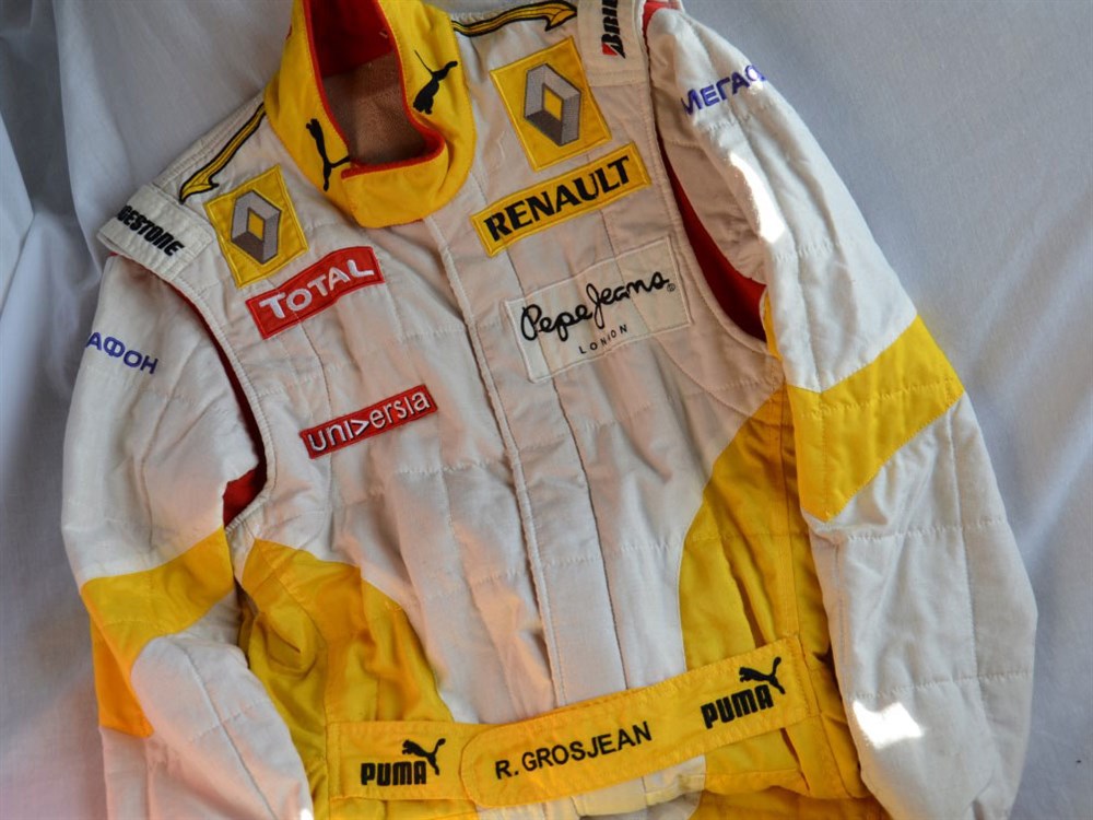 Lot 44 - Romain Grosjean's Renault F1 Race Suit