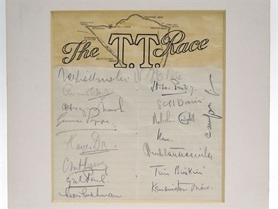 Lot 147 - Signatures Obtained at the 1930 ARDS TT Race Meeting