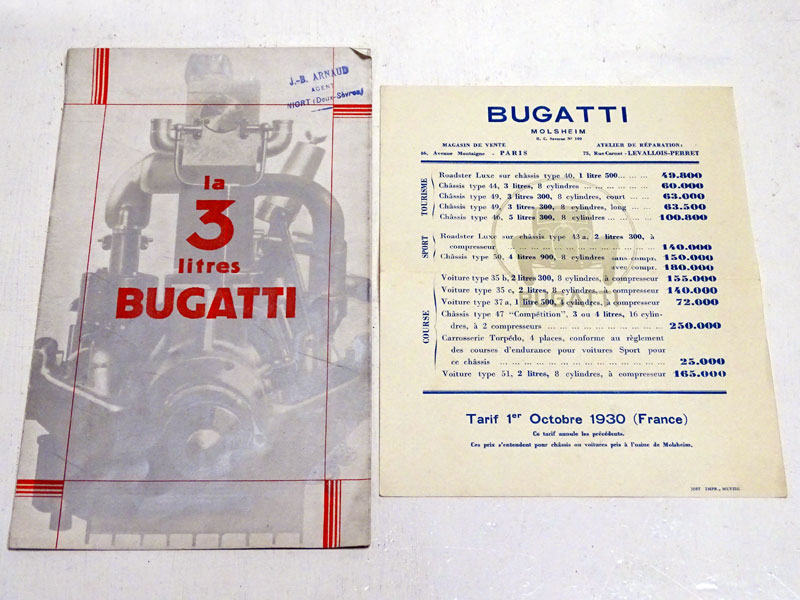 Lot 12 - A Rare Bugatti Three Litre Sales Brochure, 1929
