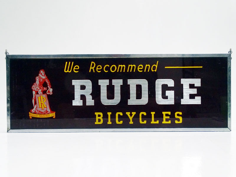 Lot 142 - Rudge Cycles Glass Advertising Sign